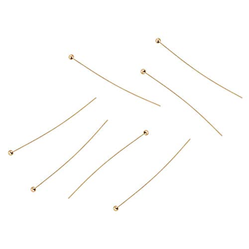 Benecreat 100Pcs 18K Real Gold Plated Ball Pins 22 Gauge Ball Head Pins For Diy Jewelry Making Findings Earring- 35Mm (1.4") Long #TOP4