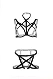 Anlässe: Club, Party, Tanz. HNJZX Gurt Body Harness BH Full Cage Bralette Frauen Sexy Strumpfgürtel Set Gothic Punk, F