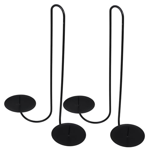 Happyyami 2pcs Double Iron Wall Candle Holders for Rustic Home Decor Sleek Design for Living Room Fireplace and Wedding Decorations Sconces