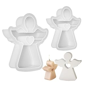 Thestriven 2 Stück Engel Silikon Gießformen Kerzenform