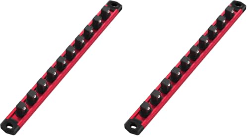 Image of WORKPRO Magnetic Socket Organizer, Heavy Duty 3 /8-Inch Drive Socket Rail (Pack of 2)