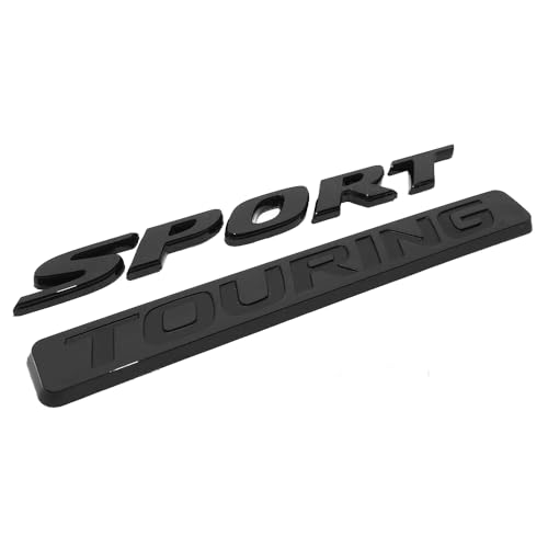 Image of 2Pc Sport Touring Rear Trunk Letter Logo Badge Emblem Nameplate (Black)