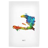 artboxONE Poster 45x30 cm Kartografie Haiti Watercolor Map 
