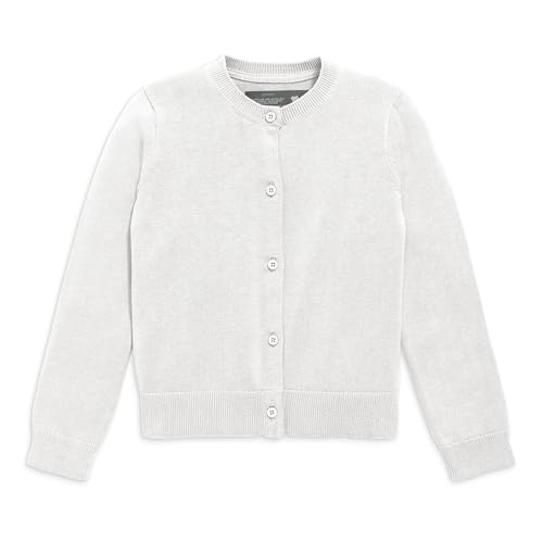 Primary Kids Cotton Cardigan, Knit Sweater (White, Size 12)