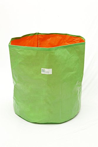 Image of Bio Blooms Agro India Pvt.Ltd. 24 x 24 Inch HDPE Plant Grow Bags for Terrace Gardening | Pack of 10 | Green & Orange Color | Outdoor Use