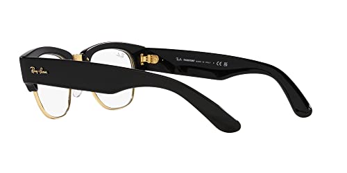 Image of Ray-Ban Unisex RB0316S Mega Clubmaster Square Sunglasses, Black on Gold /Transition Clear to Sapphire, 53 mm