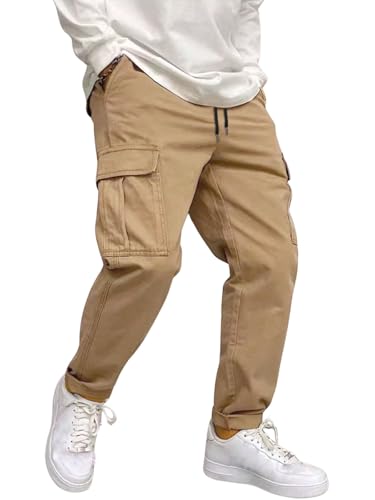 Image of Leriya Fashion Men's Cargo Pants | 4 Pocket Cotton Cargo Joggers for Men | Loose Fit Stylish Pant with Pockets | Casual Baggy Trousers & Streetwear Lower