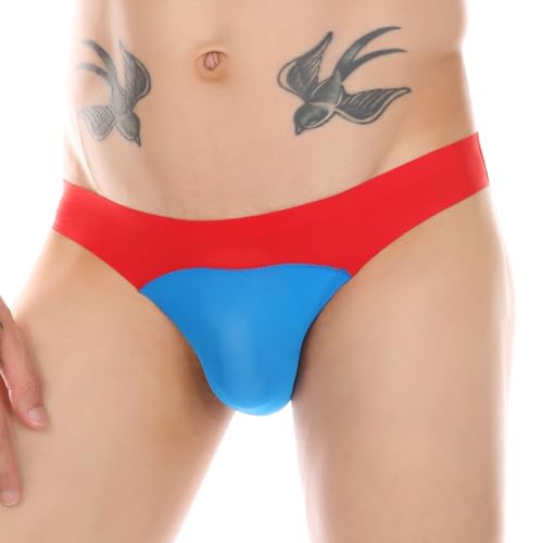 Evankin Men's Sexy Brief Underwear Ice Silk Underwear U Convex Big Pouch Sexy Fun Low Waist Contrast Color Underpants2