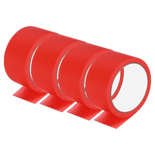 Image of PATIKIL Masking Tape 2 Inch Wide, 4 Roll 22 Yard Painters Tape Bulk No Residue Craft Tape for Wall Painting Labeling Car Painting Home DIY Flower Crafts Decoration, Red