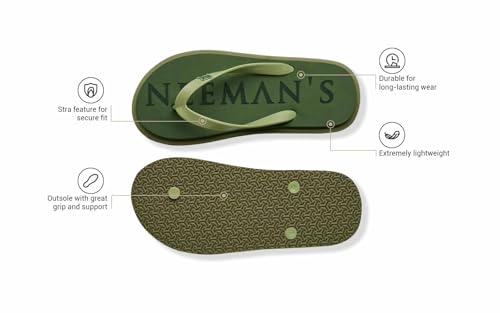 Neeman's Eco Classic Slippers for Men | Lightweight & Comfortable Flip Flops | Anti-Skid Rubber Sole | Soft Daily Slippers for Men | Durable, Flexible & Stylish Casual Wear