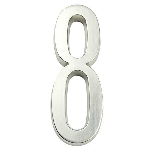 Numéro de porte 10cm en alliage de zinc argenté auto-adhésif pour boîte aux lettres et jardin
