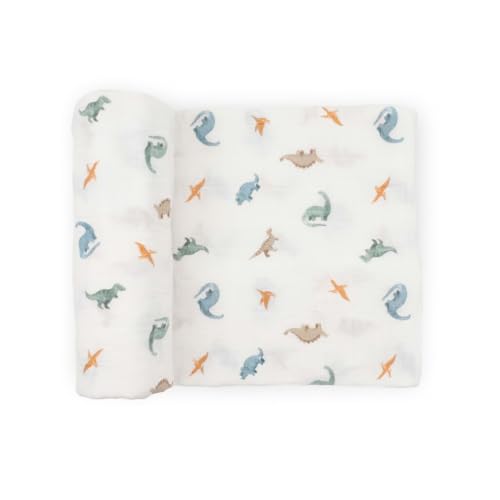 Image of Little Unicorn Muslin Swaddle Blanket for Newborns & Infants | Soft & Breathable Fabric | Baby Blanket for Swaddling, Nursing, Shower Gifts (Little Dino)
