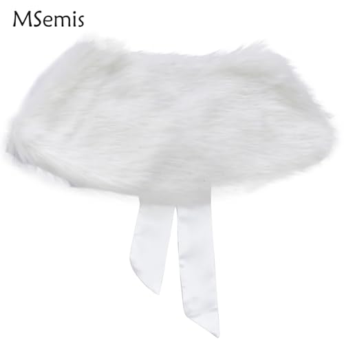MSemis Kids Girls Fur Flower Bolero Shrug Jacket Shoulder Cape Bridesmaid Party Shawl Stole Shrug2