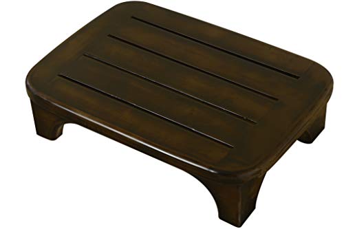 URFORESTIC Solid Wood Bed Step Stool Super Large/Bedside Steps for High Beds/Solid Wood Super Sturdy Hold Up to 500 LBS (Walnut Stain)