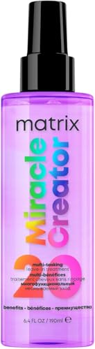 Matrix Miracle Creator 20-in-1 Multi-Benefit Leave-In Treatment Spray Heat Protection up to 230C and Detangler 190ml For All Hair Types and Textures