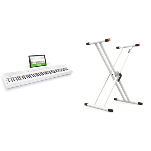 ALESIS RECITAL piano numérique 88 touches semi-lestées avec enceinte intégrées & Audibax Onyx 130 Plus White – Support Double Ciseaux pour Clavier – Support pour Clavier de Musique Électronique - Les Beatles, Paul McCartney, John Lennon, RIngo Starr, George Harrison ALESIS RECITAL piano numérique 88 touches semi-lestées avec enceinte intégrées & Audibax Onyx 130 Plus White - Support Double Ciseaux pour Clavier - Support pour Clavier de Musique Électronique