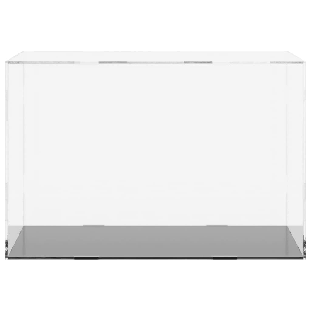 Expositor acrílico 56 x 36 x 37 cm negro transparente caja protectora a prueba de polvo para coleccionables, juguetes y modelos, montaje sin pegamento
