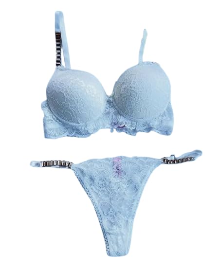 White Lace Lingerie Set with Push-Up Bra and Thong-image-10