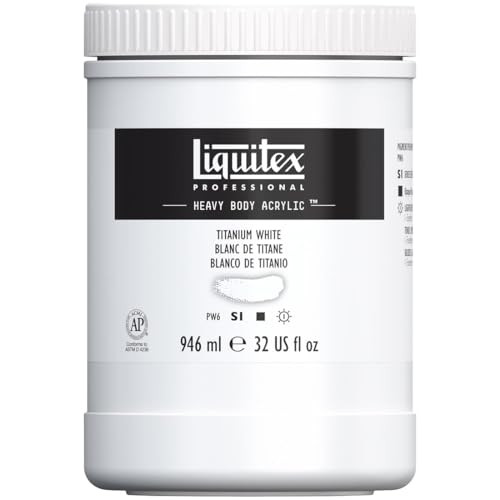 Liquitex Professional Heavy Body Acrylic Paint, 32-oz Jar, Titanium White