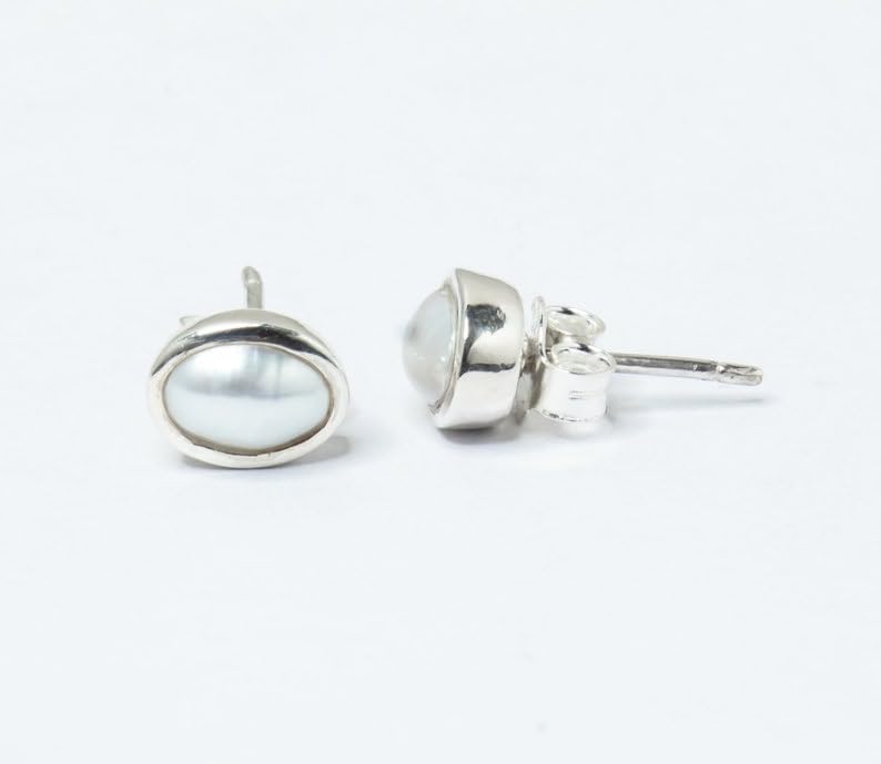 Boucle d'oreille perle d'eau douce rare de 9mm et argent 925 d'exception - 2