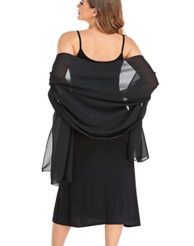 Shawls and Wraps for Evening Dresses Sheer Chiffon Women Elegant Soft Silky Wraps Wedding Bridal Scarf