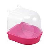 POPETPOP Caged Bird Bath Multi Cage Bird Bath Covered for Small Birds Parrot Canary Budgies Parrot(Red)