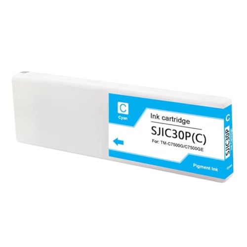 Encre de rechange SJIC30P EUV Cyan réservoir de 300ml compatible imprimante d'étiquettes