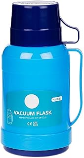 Invero Large 1 Litre Vacuum Flask - Double Wall Insulated with Integrated Drinking Cup and Handle - Ideal for Hot & Cold Drinks - Camping, Hiking, Travel Tea Coffee Mug Water Bottle