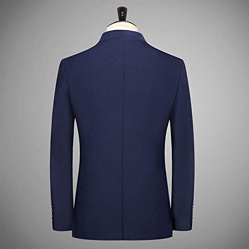 Men's Stand Collar Blazer Two Buttons Coat Wedding Business Dinner Suit Jacket2