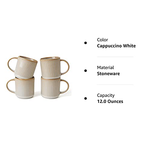 Famiware 4 Pieces Coffee Mug, 12 Oz Catering Mugs With Handle For Coffee, Tea, Cocoa, Milk, Cappuccino White #TOP7
