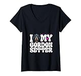 Photo Gallery donna amo il mio gordon setter maglietta con collo a v Photo Gallery donna amo il mio gordon setter maglietta con collo a v