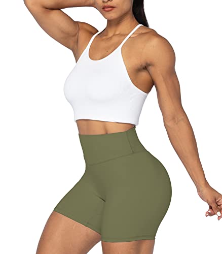 Image of Sunzel Women's No Front Seam High Waisted Biker Shorts for Yoga Workout | 5-inch inseam, high waisted, smooth no front seam, buttery soft, compression fit, close fit, for yoga and workouts