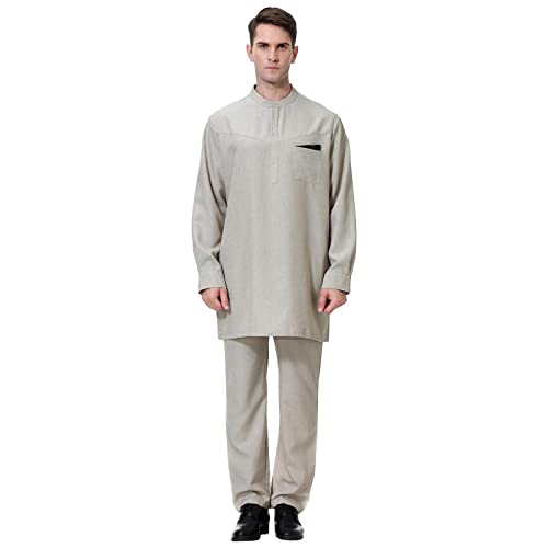 Ensemble de vêtements arabes musulmans pour homme tunique et pantalon