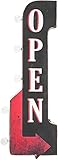 Diesel Power Plus Vintage Open LED Marquee Arrow Sign Wall Decor for Man Cave, Garage, Bar, Game Room – Battery Operated (30” x 9”)