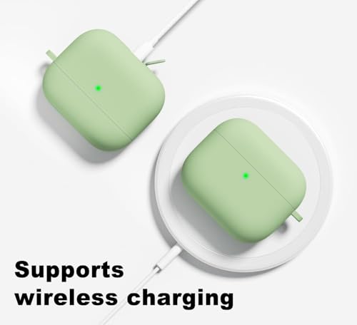 Image of Meyaar for Apple AirPods 4 ​​​​​​​Case Cover with Keychain, Soft Skin Silicone Case Cover, Full Protective Case Cover Compatible with Apple AirPods 4 Case 2024 (Mint Green)