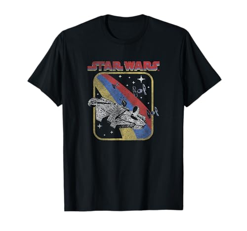 T-shirt Millennium Falcon Star Wars retro space fight pour fan