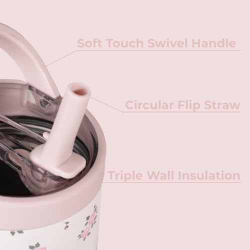 HydroJug Sport - Stainless Steel Tumbler with Straw, Vacuum Insulated, 40oz Leakproof Water Bottle, Ergonomic Design, Reusable, Dishwasher Safe, Rubber Base, Durable for Gym or Outdoors, Wildrose