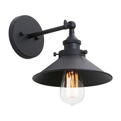 Phansthy Schwarz Farbe Vintage Industrial Metal Wandbeleuchtung Edison-Lampe Retro Wandlampe Shade Loft Coffee Bar Wandleuchten Cover
