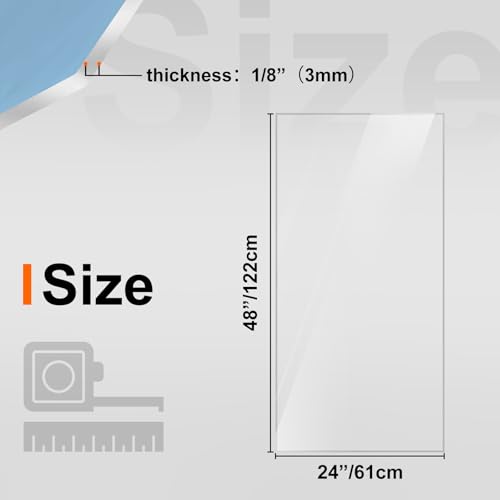 Image of KINLINK 24x48 Plexiglass Sheets 1 /8 inch Thick, 3mm Clear PET Plastic Sheet for DIY Project, Craft, Table top, Picture Frame, Acrylic Sign and Wedding Invitation 2 Pack