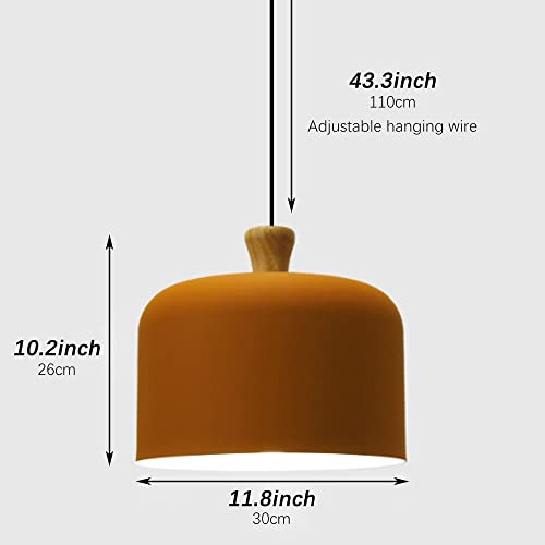 Lámpara colgante LED moderna de madera maciza E27 para iluminación interior de dormitorio 3