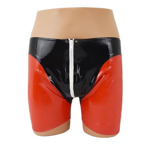 Tanga de látex sensual negro y rojo talla S extra caliente de mujer 2