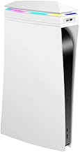 for PS5 Host Cooling Fan Top Cooler with USB Ports, Adjustable 3 intensity, RGB LED Light, Efficient Cooling System for PS5 Optical Drive Version and Digital Edition (White)