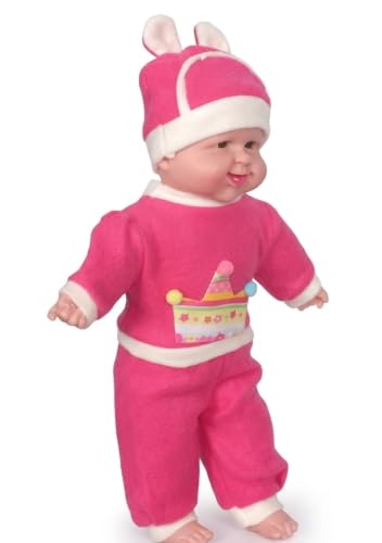 Image of MEMAN Cute Baby Boy Doll - Soft Plush Teddy Toy with Touch Sensor, Talking & Musical Features for Kids, Boys & Girls | Interactive Playtime Companion (Pink)