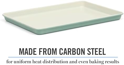 Martha Stewart Gallen 13 x 9 Inch Nonstick Carbon Steel Cookie Sheet - Teal Durable Baking Pan for Cookies, Brownies & Roasting - Thumbnail 3