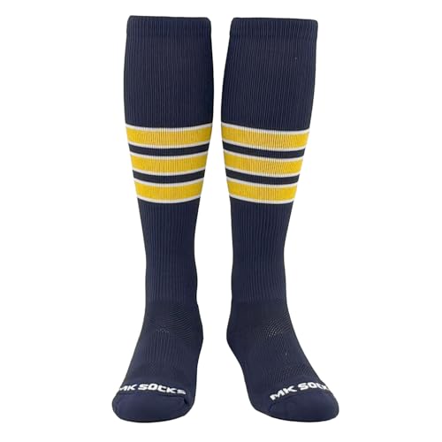 Elite Competitor Knee-High Long Baseball, Football, Soccer Socks - Navy White Gold2