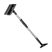 Ice Scraper w/ Snow Brush & Squeegee for Car Windshield 3-in-1 Winter Accessories Best for Auto Window Frost Remover & Broom Cleaning Removal Tool Kit w/ Foam Grip Handle - Extendable 36" to 59" Long