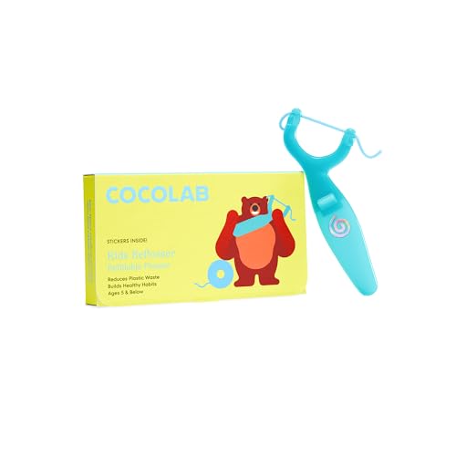 Kids Reflosser by Cocolab, Reusable Floss Holder, BPA Free Flosser for Children, Easy to Use Kids Floss Pick for Ages 5 and Under, 1 Pack, Cocofloss Not Included
