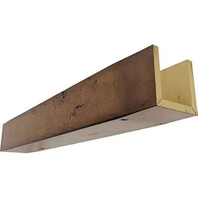 Ekena Millwork BMKP3C0060X040X144ZD 3-Sided (U Knotty Pine Endurathane Faux Wood Ceiling Beam, 6"W x 4"H x 12'L, Premium Aged