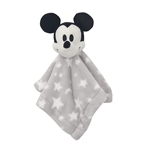 Image of Lambs & Ivy Disney Baby Mickey Mouse Gray Stars Security Blanket/Lovey