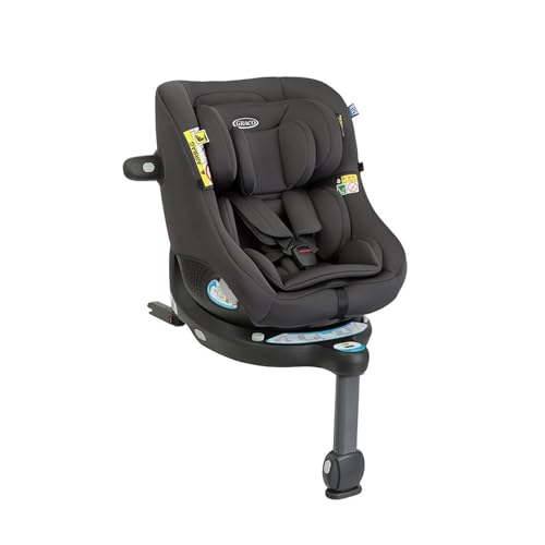 Graco - Turn2Me™ DLX i-Size R129 - Silla de coche evolutiva 2 en 1 ISOFIX con rotación de 360°, de 40 a 105 cm (desde el nacimiento hasta los 4 años aproximadamente), color hierro